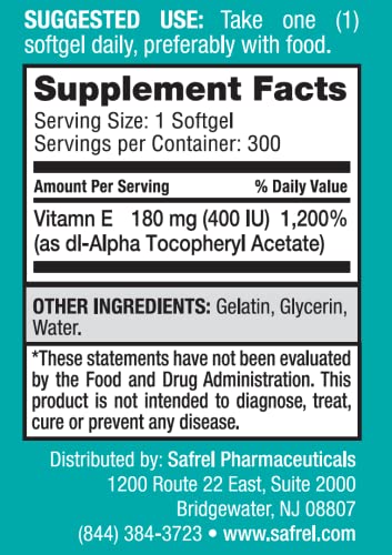 Vitamin E 180 Mg (400 Iu) Dl-Alpha, Dietary Supplement For Antioxidant Support, 240 Softgels, 240 Day Supply #TOP4