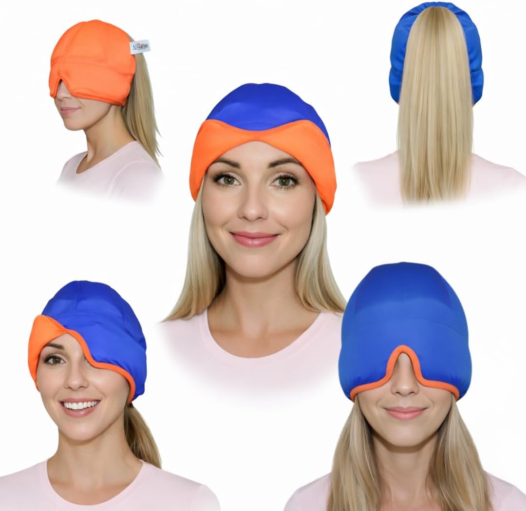 Migraine Relief Ice Head Wrap – Headache Relief Cold Gel Cap, Wearable Ice Face Mask & Cold Compress for Sinus Pressure, Stress & Hangover | Total Blackout Cooling by Soothie - Image 3