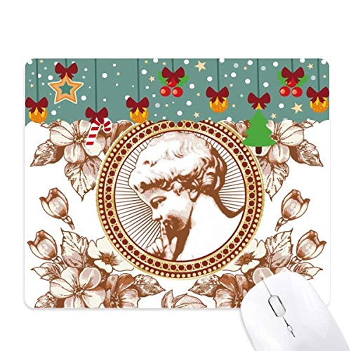 Tapis de souris en caoutchouc souple imprimé fleur et feuille verte