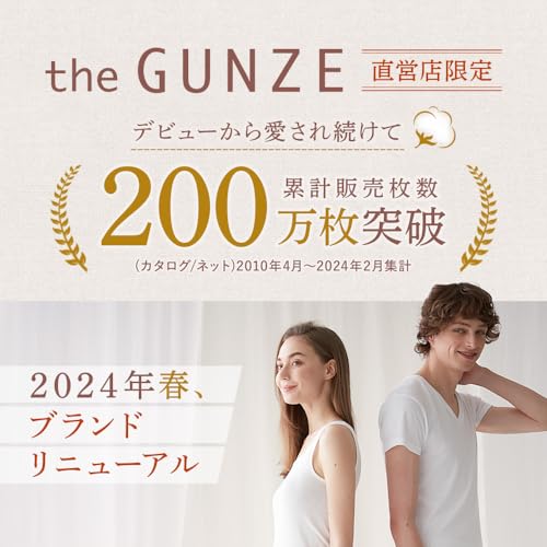 theGUNZE 10分袖 長袖 綿100% 日本製 敏感肌 乾燥機 CK3647 - 画像 2