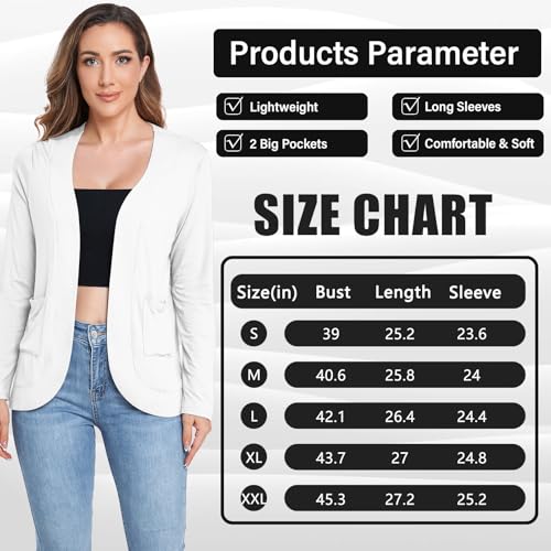 Image of ADANIKI Women's Long Sleeve Cardigan with Pockets Lightweight Casual Loose Open Front Cardigans