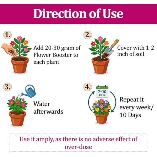 Image of Garden Genie Flower Booster Fertilizer for Flowering Plants, 830g | Organic Fertilizer for Flower Plants Home Garden | Essential Flowering Fertilizer Powder