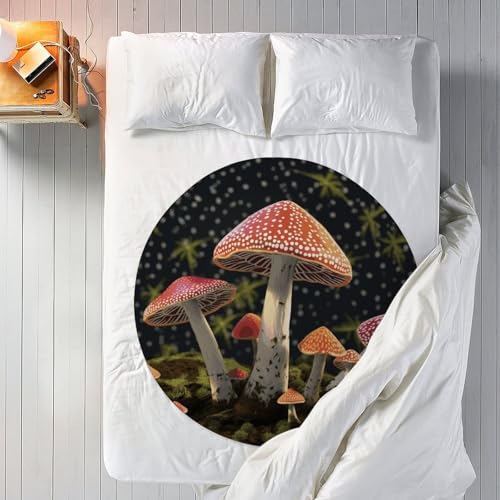 Couverture champignon ronde de 152 cm pour yoga et méditation