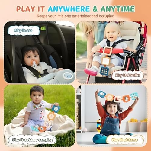 Image of TurtleBee Orignal 8-in-1 Montessori Sensory Toy for 1-3 Years | Stacking & Activity Cube | Fine Motor Skills & Early Learning Development | Travel Friendly Learning Toy| Birthday Gift for Kids