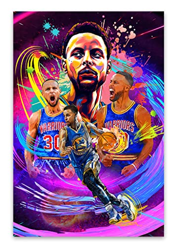 Ter Stephen Curry Poster,Graffiti Basketball Art Prints,Sports Basketball Superstar Canvas Wall Art,Watercolor Sports Poster For Bedroom Livingroom Decoration (16" X 24") Unframed #TOP15