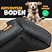 Lovpet® Hundebett Hundekissen Hundekorb Chiller, Inkl. Napf + 3X Kauknochen, Hundesofa Kissen für Kleine, Mittelgroße & Große Hunde, Bezug abnehmbar und waschbar, M 70 x 55 x 21 cm Anthrazit