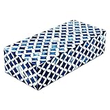 Handicrafts Home Decorative Storage Box with Lid– 10x4x2.5” Modern Home Decor Organizer, Memory Box & Jewelry Storage- Decorative Boxes for Living Room & Shelf Decor- Blue White Star