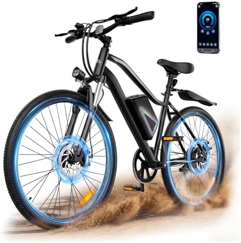 wawscote Electric Bike - Electric Bike for Adults, 750W Motor, 7-Speed, 20MPH, Up to 50/55/60+ Miles, Adjustable Seat 26” Tire E-Bike, Electric Commuter Bicycle