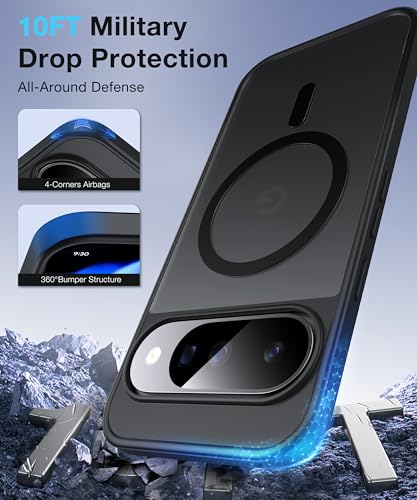 Image of [NO.1 Magnetic]for Google Pixel 10 Case /Pixel 10 Pro Case with MagSafe[Military Grade Drop Tested][Translucent Matte][Anti-Fingerprint]Soft Silicone Bumper for Pixel 10 /10 Pro Phone Case,Black