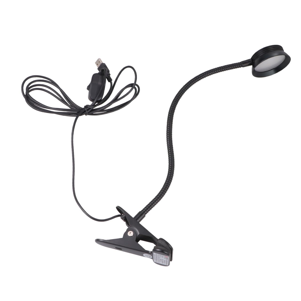 Lampada da Lettura a Clip USB 4w 6w, Collo Flessibile, Nero | Luce LED per Libri, Lampada da Lettura Cavo Usb, Regolazione a 2 Livelli