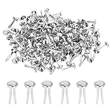 PATIKIL 200 Stück Musterbeutelklammern 5 x 9 mm Mini Brads Metall Rundkopfklammern Briefklammern Musterklammern Scrapbooking für Kunst Basteln Handwerk DIY-Projekte PapierSilber