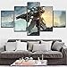 Produktbild YUANJUN 3D Leinwanddrucke,Modulare Wandkunst Wandaufkleber,5 Teiliges Wandbild,Mit Rahmen,Größe 150 X 80 cm Leinwandbild, Wandbilder XXL Sci-Fi-Spiel Titanfall 2 Poster