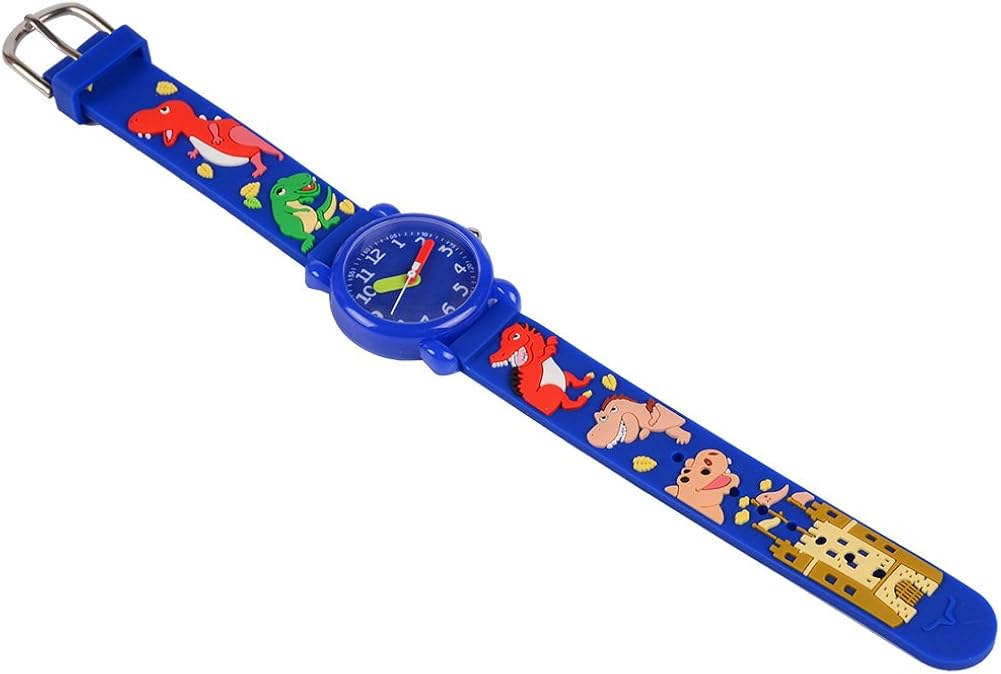 Venhoo Kids Watches 3D Cute Cartoon Waterproof Silicone Children Wrist Watches for Boys Little Child-Blue Dinosaur : Clothing, Shoes & Jewelry