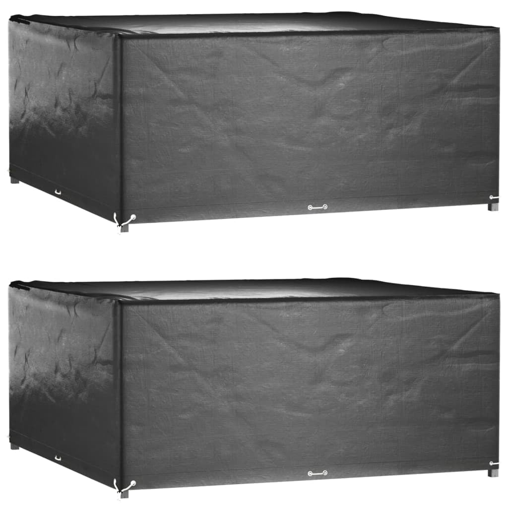 2 fundas cuadradas para muebles de jardín, 250 x 250 x 90 cm, impermeables, con 16 ojales, lona resistente a los rayos UV para salón, sofá, silla, terraza y protección al aire libre