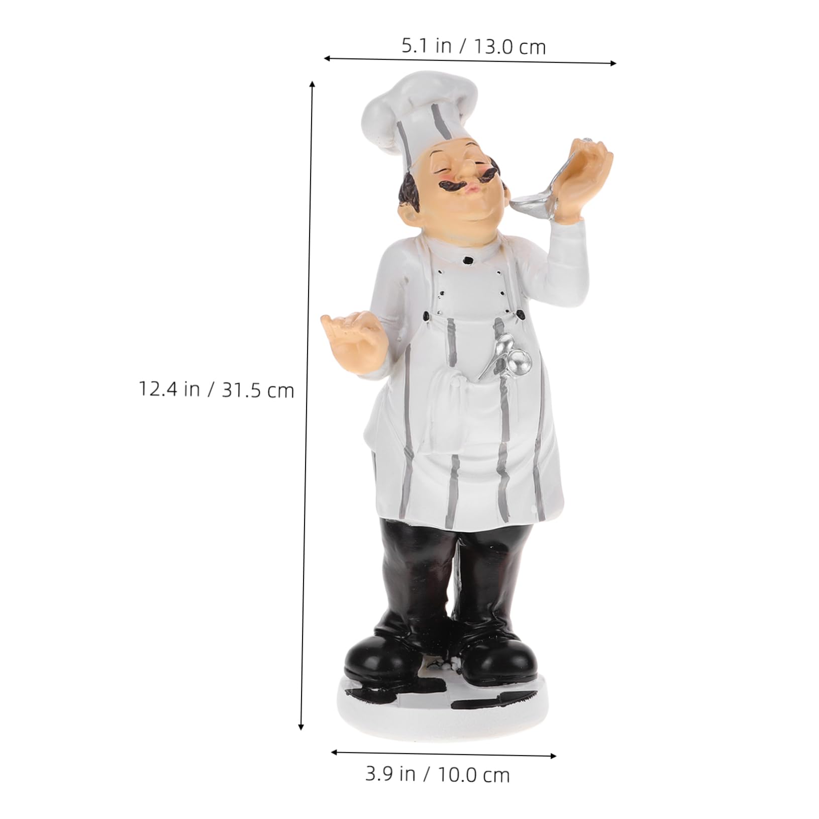 Amosfun Chef Figura Divertente e Stabile Miniatura e Statuetta in Resina Stile Europeo per Decorazione Casa e Ristorante Adatta per Tavoli e Ambienti Cucina Tavoli Ambienti Cucina