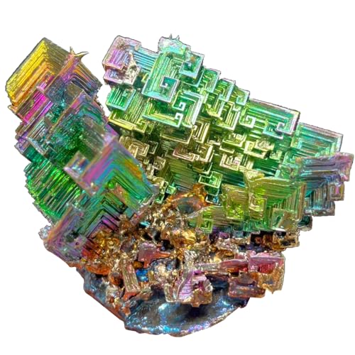 Image of Heavenly Metals Large Bismuth Ore Crystal - (1 to 1.1lb) Iridescent Rainbow Metal Art Specimen - Home Decoration, Education, Healing Stone, Collection