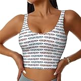 Monorail Train Print Lightweight Trendy Women Sports Vest Yoga Workout Running Vests All Seasons Black