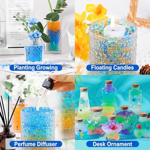 Image of COOLCOLD Gel Blaster Refill Ammo - 20,000 Rounds of 7-8mm Non-Toxic Water Beads for Toy Guns - Safe for Adults 15+ - Transparent Blue + Green Bullets - Pack of 2 - Also Ideal as Home Decor Vase