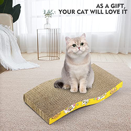 SKY-TOUCH Cat Scratcher, Cardboard Cat Scratching Pad, Cat Grinding Claw Interactive Ball Scratch Toy, Size 43 * 21.5 * 3cm