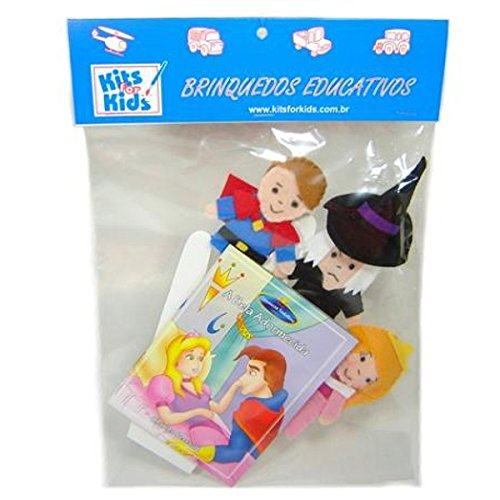 Dedoches De Feltro - Bela Adormecida - 3 Personagens - Multicolorido - 100% Artesanal