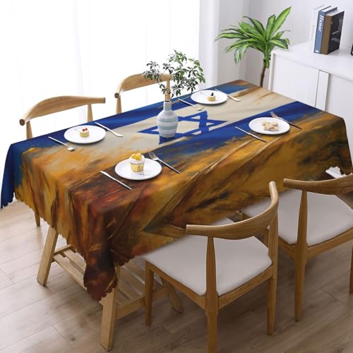 Nappe drapeau israélien en tissu rectangulaire pour buffet - 3