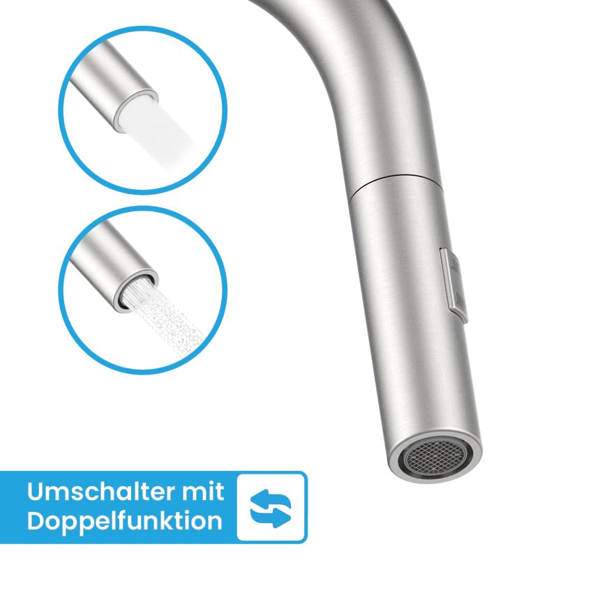 Ausziehbarer Sprühkopf Für Küchenarmatur – 2-in-1 Duschkopf Mit G1/2 Zoll Gewinde