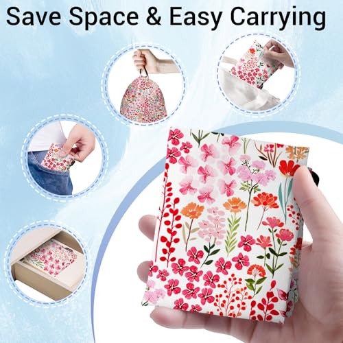 Image of Gymnastics Grip Bag Pink Floral Plant Small Portable Drawstring Storage Pouch Bag