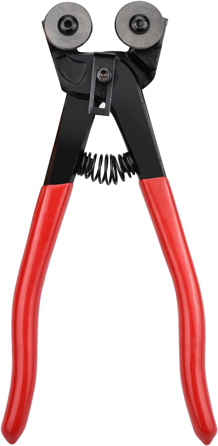 Nerissa Mosaic Tool Plier Tile Nippers Carbide Tile Snippers Wheeled Glass Ceramic Tile Cutting Pliers Professional 8 Tile Cutter with Two Alloy Cutter Wheel for Trim Work on Flooring Walls