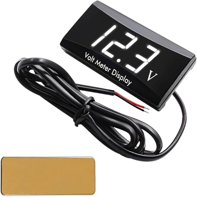 JZK 12 Volt Meter, DC 12V Boat Car Motorcycle LED Voltmeter Waterproof With White Led Display, Motorcycle Voltage Monitor, Motorcycle Voltage Display, Digital Car Voltmeter Gauge