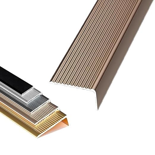 Nez de marche forme L en aluminium marron pour rénover et sécuriser les bordures