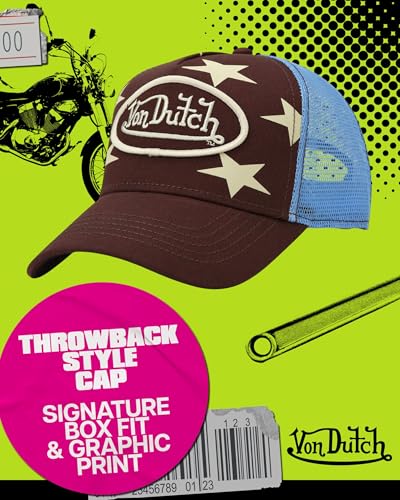 Image of Von Dutch Womens and Mens Trucker Hat - Mesh Back Curved Brim Americana Hats for Men and Women with Snap Back Closure
