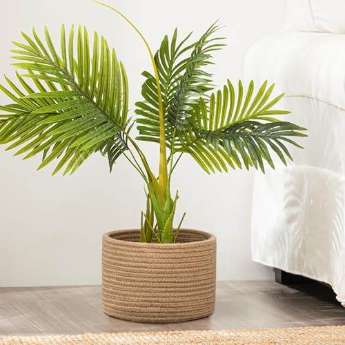 UBBCARE Cesta pequena para organização, cesta de tecido redondo com alças, cesta de armazenamento pe