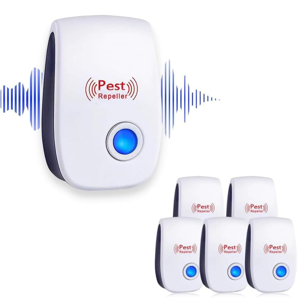 6 Pack Ultrasonic Pest Repeller, Mouse Repellent Indoor Ultrasonic Plug in, Insect Rodent Repellent for House, Pest Defense for Bugs, Mosquitoes, Roaches, Ants, Rodents, Mice, Spiders, and Cockroach