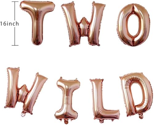 Miniatura 2 de Globos de cumpleaños salvajes de 16 pulgadas, dos letras de aluminio salvajes, suministros de decoración de fiesta de primer cumpleaños para niña