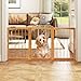 COSTWAY Absperrgitter Hunde 3-teilig, Schutzgitter Holz, Treppengitter 76cm Hoch, Hundeabsperrgitter klappbar, Hundegitter Türschutzgitter Freistehend, Tannenholz, für Küche, Flur, Treppe (Natur)