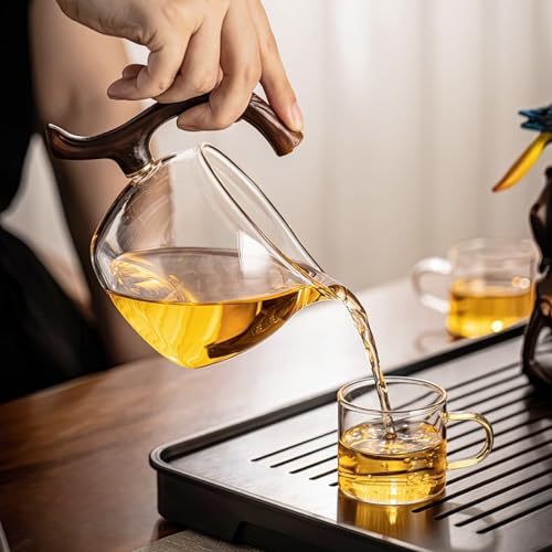 Magnetic Glass Tea Pot, Lazy Kungfu Tea Set, Sturdy High Borosilicate Glass TeaPot, Semi Automatic Drip TeaPot, Magnetic Rotation Heat Resistant Teapot, Suitable for home/office Reception… by Miyxsin - Used condition - Image 5
