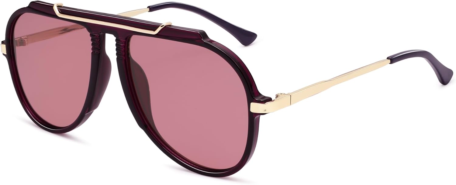 SOJOS Retro Oversized 70s 90s Aviator Sunglasses for Women Men Trendy Vintage Square Sun Glasses SJ2693