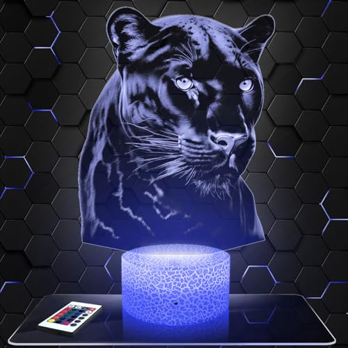 Décoration animal sauvage Afrique avec cette lampe 3D panthère design