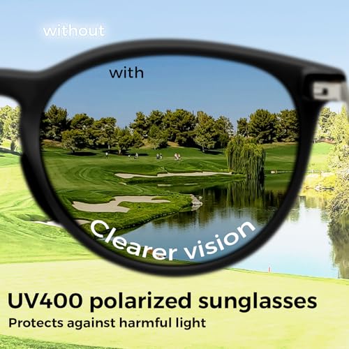 Image of SUNGAIT Junior Kids Polarized Sunglasses Vintage Round Children Shades for Girls & Boys 5-12 UV400 Protection