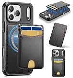 Usroom for iPhone 17 Pro Max Case Wallet Compatible with Magsafe, Strong Magnet Slim Magnetic Wallet RFID Blocking Card Holder Stick on Phones and Cases, Black