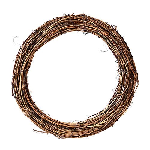 10/15/20/25/30/40cm DIY Crafts Natural Grapevine Wreath Christmas Dried Rattan Wreath Ring Christmas Wreath Door Garland (40cm/15.75)