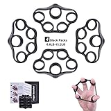 KINGSBOM Finger Stretcher- Hand Extensor Exerciser- Finger Strength Trainer Gripper- Finger Grip Strengthener Set Forearm Exercise, Rock Climbing,Guitar Finger Exercise –Black (4 Level Resistance)