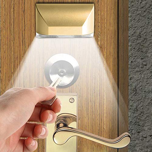Door Keyhole Auto Sensor Lamp,Intelligent Motion Detector with 4 Led Lamp Smart PIR