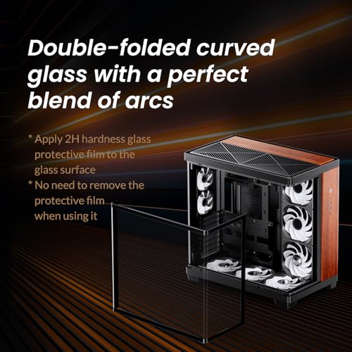 Image of JONSBO TK-4 Wood ATX PC Case,Mid Tower Computer Case,Bi-Bent Surround View Glass,Aluminum Alloy, Standard 6 * 140mm + 2 * 92mm Fan,ATX SP Back-Connect(BTF) MB /460GPU /200PSU,Type-C Jack, Wood
