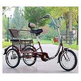 ♥Steady and Sturdy : 16-inch single-speed three-wheeled bicycle is made of high-carbon steel frame. The triangle structure is designed for more stead-ability, size 155*65*102cm, Load bearing 200kg, Suitable for height 125-175cm. ♥Comfortable saddle: ...