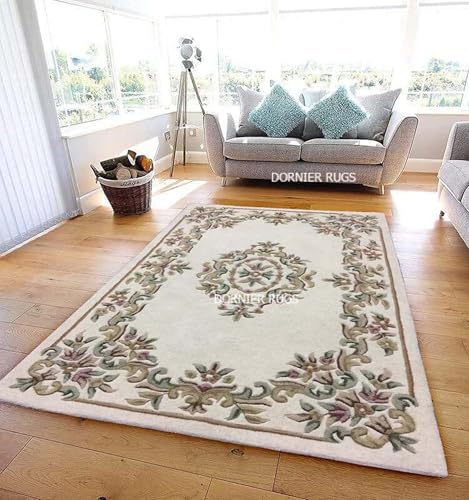 Image of 5x8 Ft Wool Floor Rug - Premium Handcrafted Woolen Tufted Carpet for Home & Office Use
