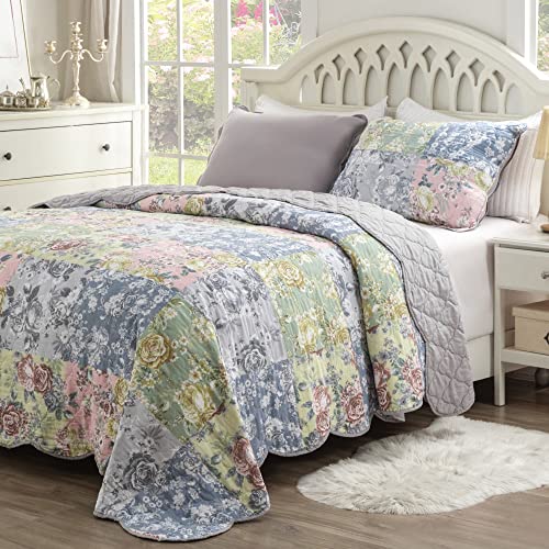 Greenland Home Emma Vintage Style Quilt Set, 2-Piece Twin/XL, Gray by Greenland Home Fashions - Used condition - Image 2