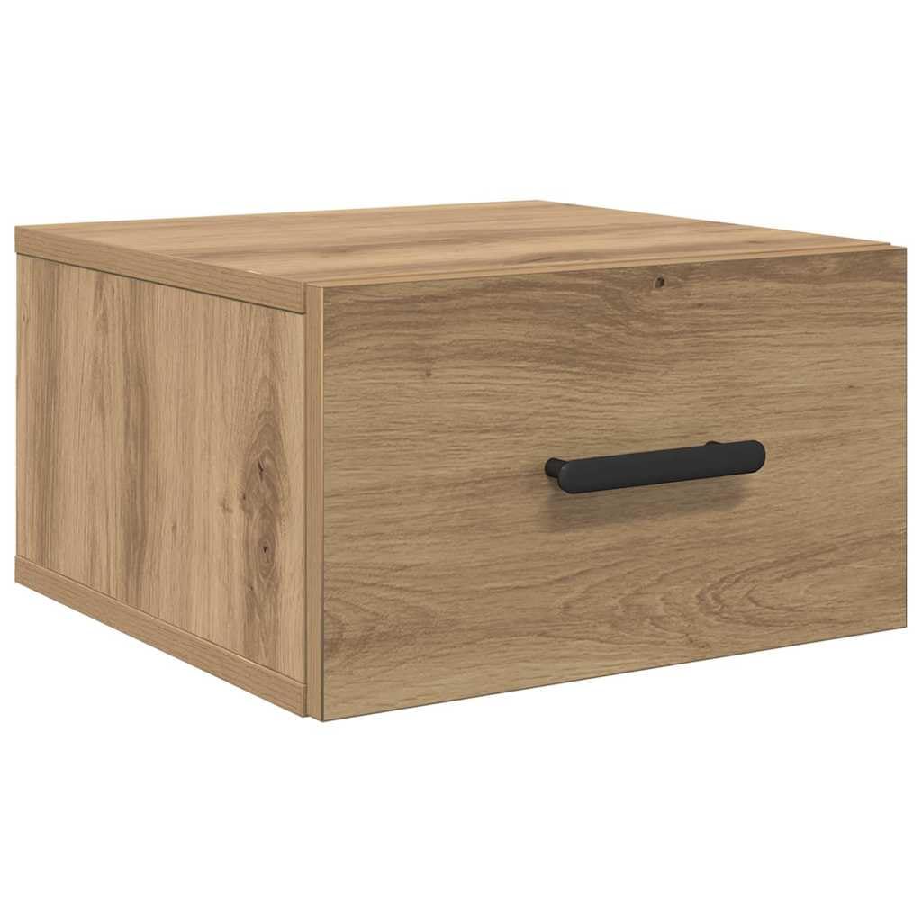 Juego de 2 mesitas de noche de madera de roble Artisan, 35 x 35 x
