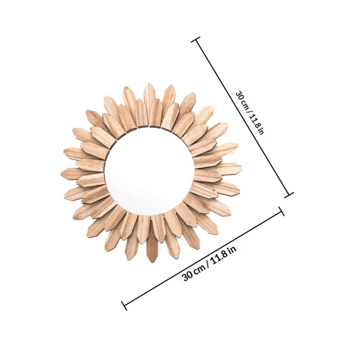 Schminkspiegel Langlebig und Vielseitig Minimalistisches Design Wandhängender mit Holzrahmen aus Glas Geeignet für Wohnzimmer und Badezimmer