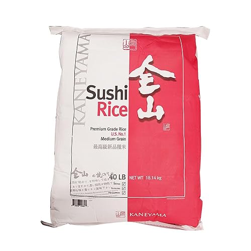 KANEYAMA Sushi Premium Arroz Blanco Grano Medio 40lbs Bolsa